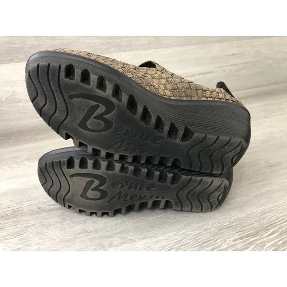 Bernie Mev Catwalk Women's Mary Jane Wedge Bronze Textile 10 Elastic Comfort - Picture 5 of 7
